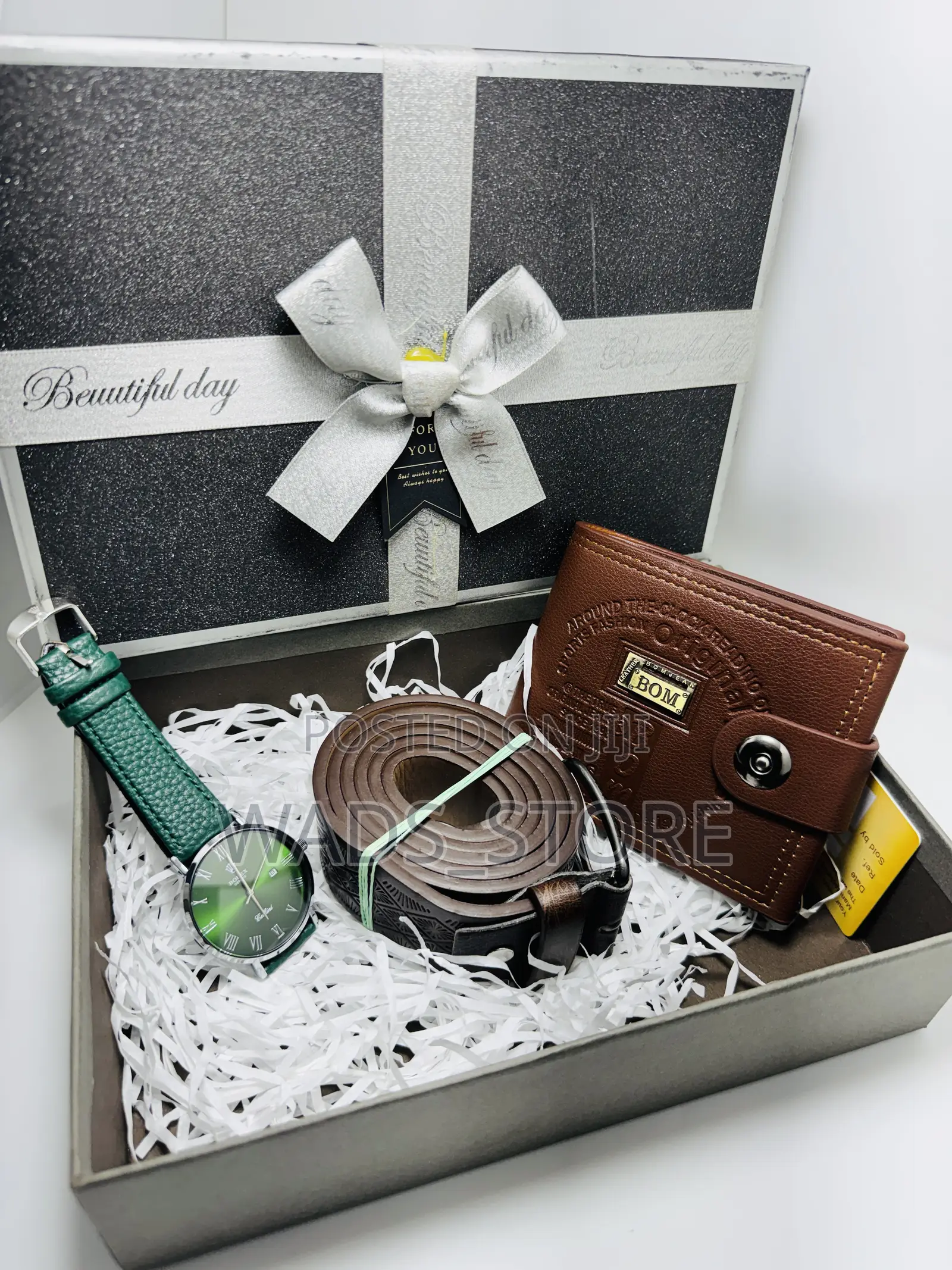 Luxury Men’S Gift Set – Watch, Belt, Wallet Gift Box