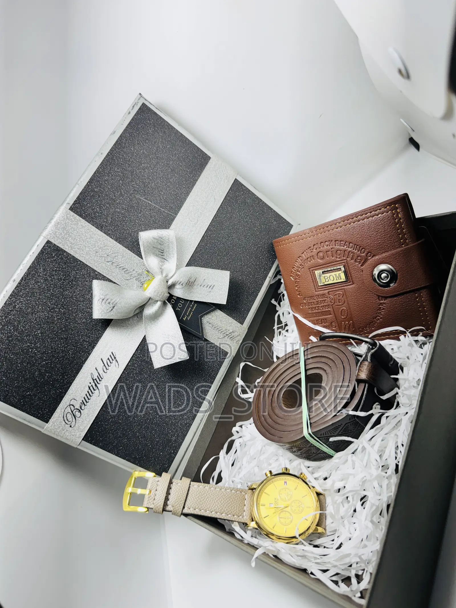 Luxury Men’S Gift Set – Watch, Belt, Wallet Gift Box