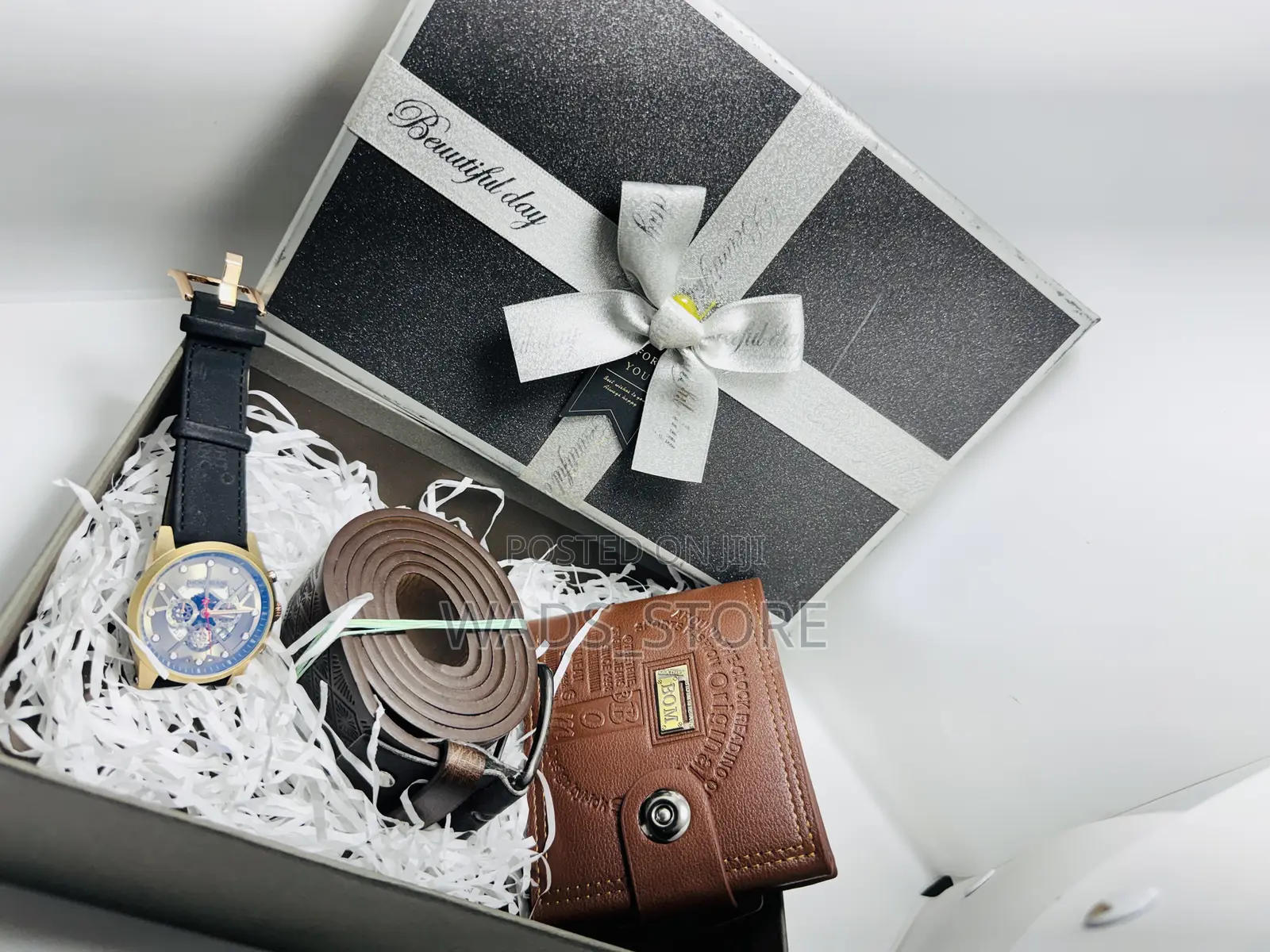 Luxury Men’S Gift Set – Watch, Belt, Wallet Gift Box