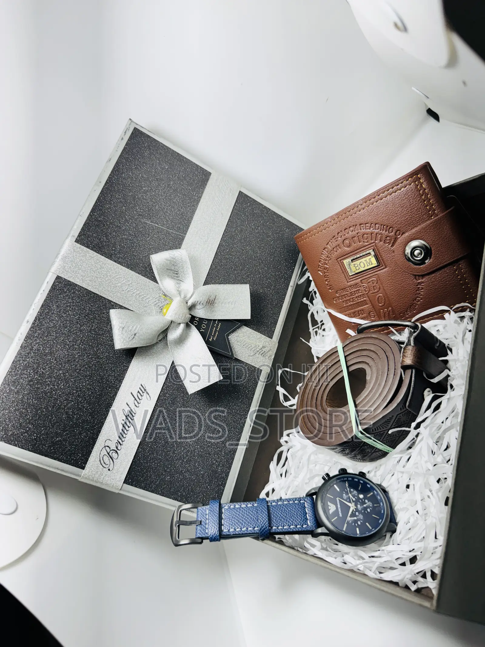 Luxury Men’S Gift Set – Watch, Belt, Wallet Gift Box