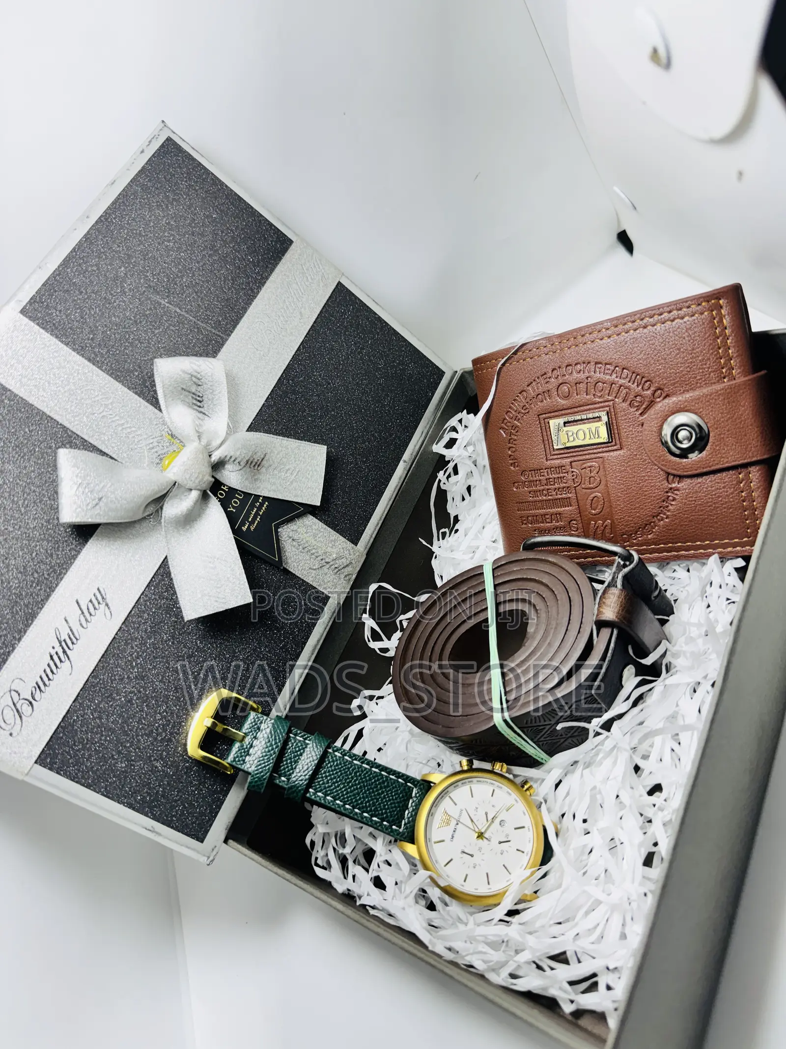 Luxury Men’S Gift Set – Watch, Belt, Wallet Gift Box