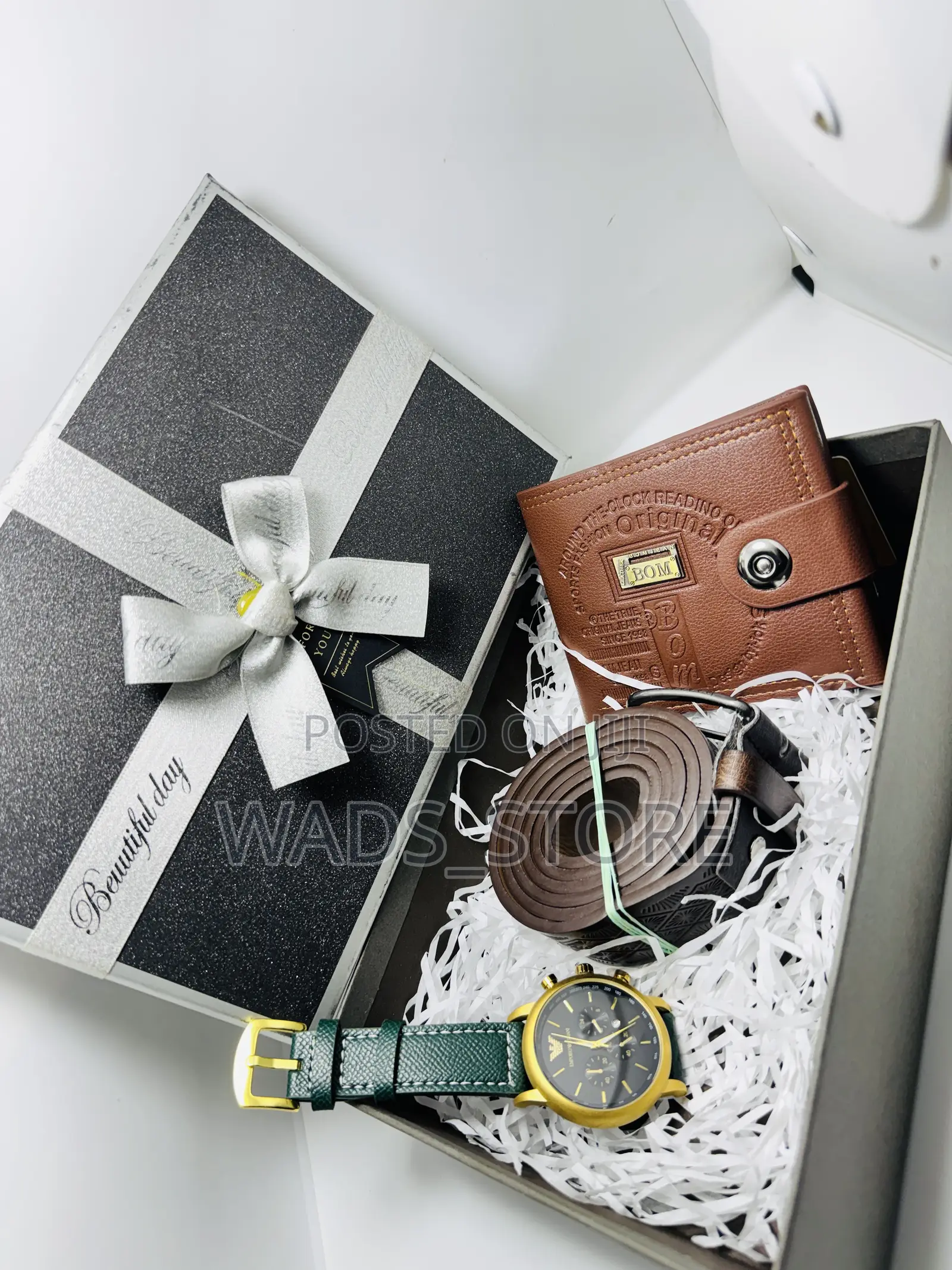 Luxury Men’S Gift Set – Watch, Belt, Wallet Gift Box