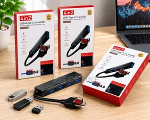 4-in-2 Usb Type-C to 4 Usb Hub High-Speed Adapter