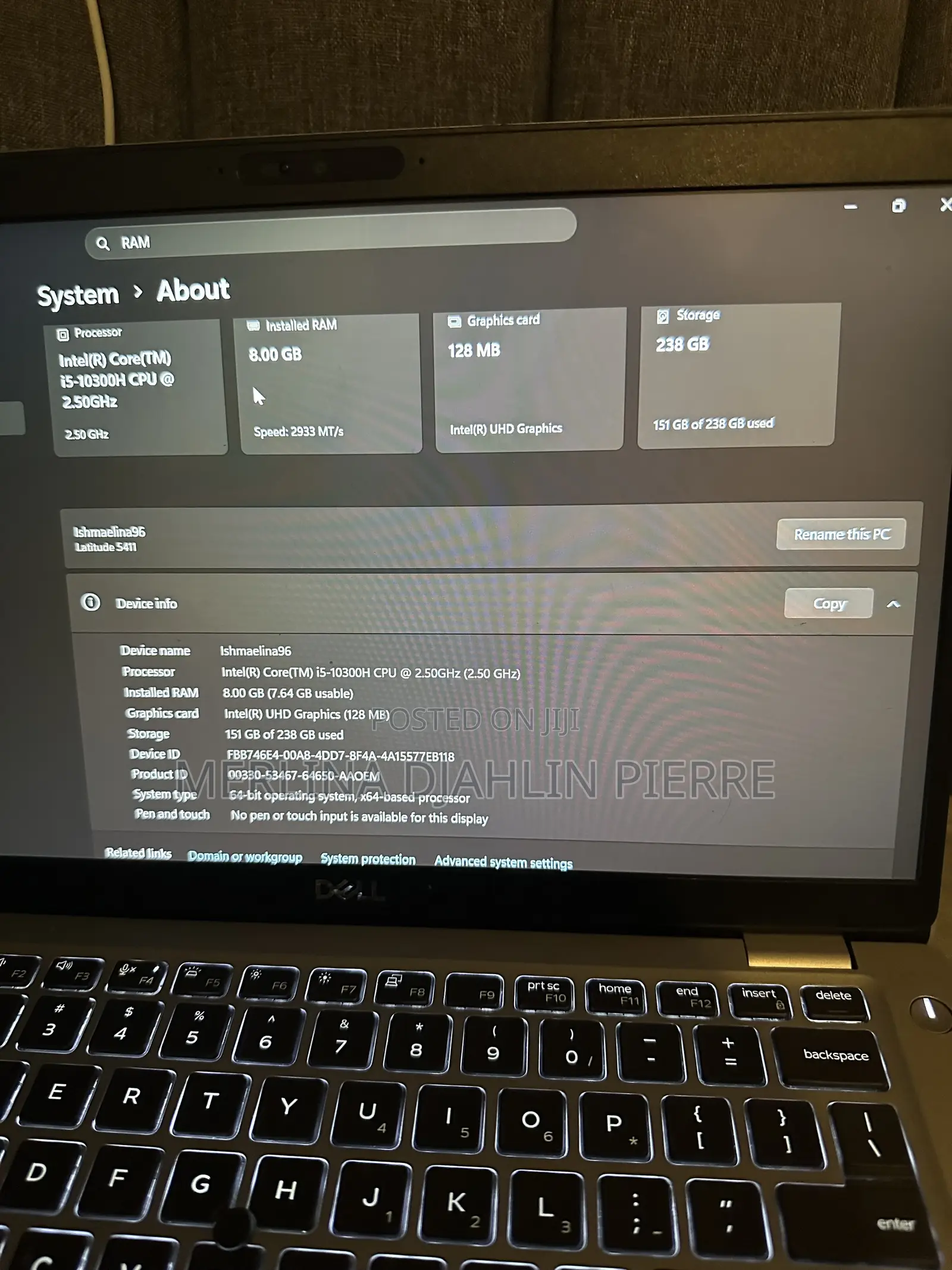 Laptop Dell Latitude 7400 8GB Intel Core i5 HDD 256GB