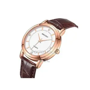 2pcs Couples Wrist Watch Set – Brown Leather Strap 'T771655