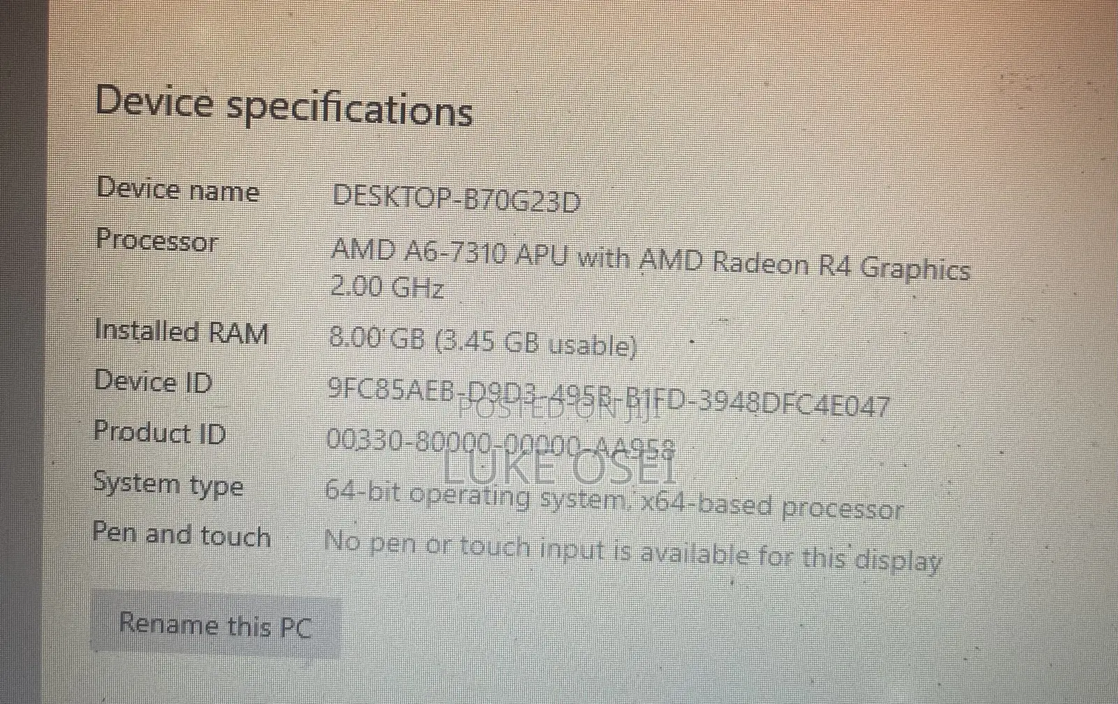 Laptop HP Pavilion 15 8GB AMD A6 HDD+SSD 256GB