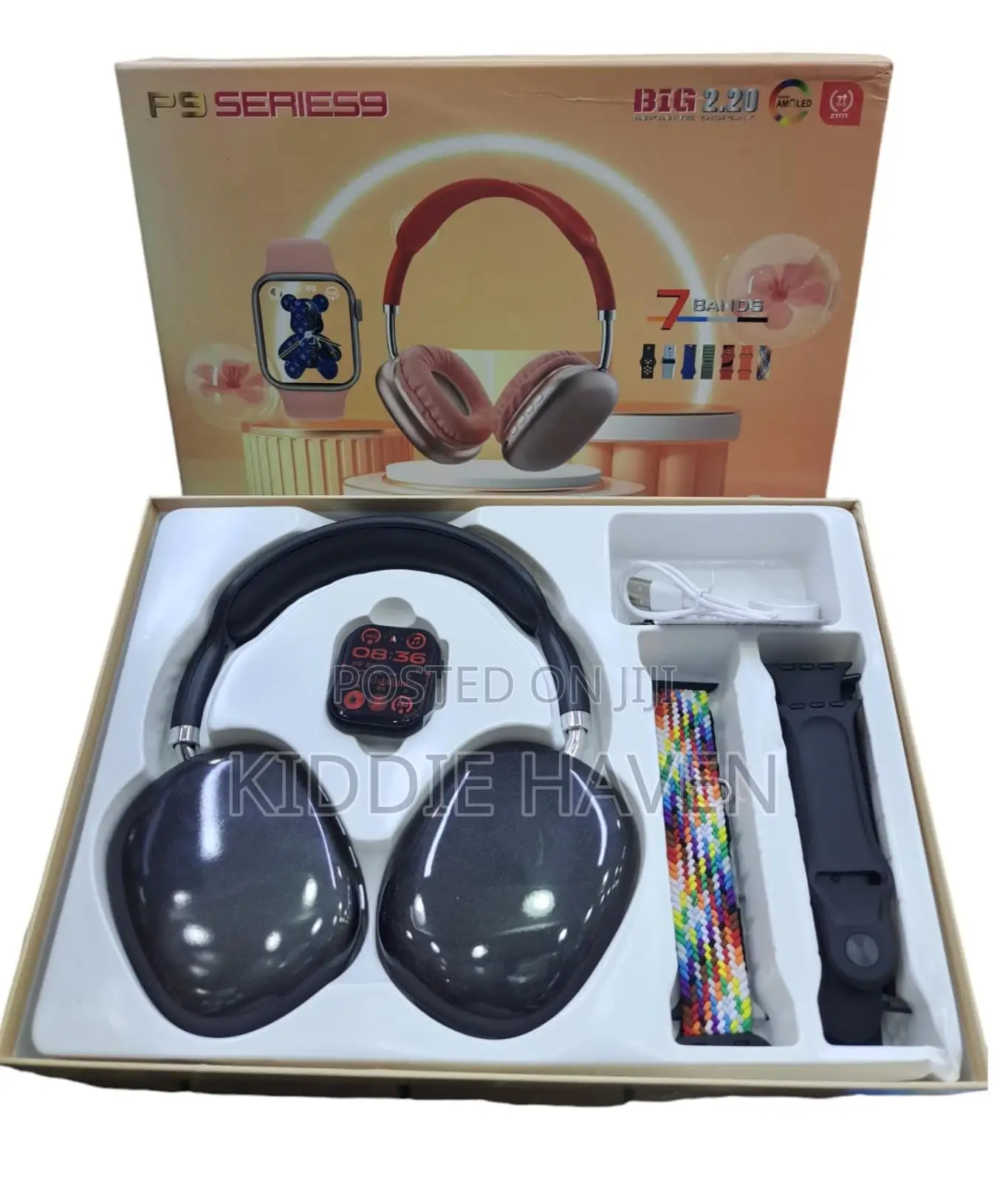 P9 Series Smartwatch With Headphones - Black