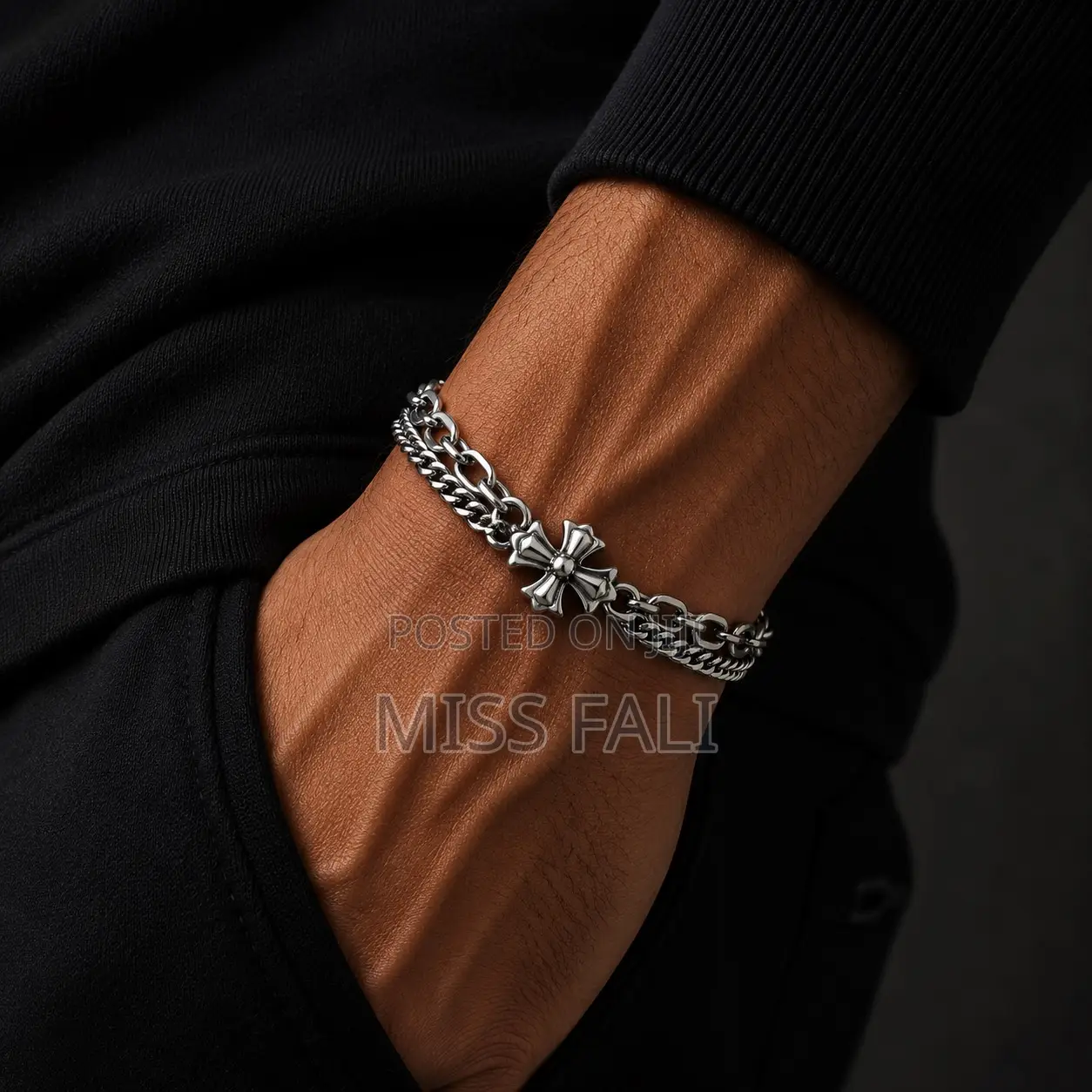 Silver Gothic Men’S Chain Bracelets