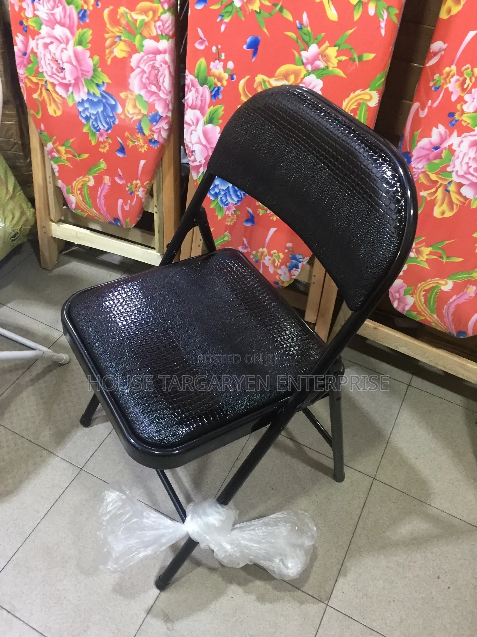 Black Padded Folding Chair