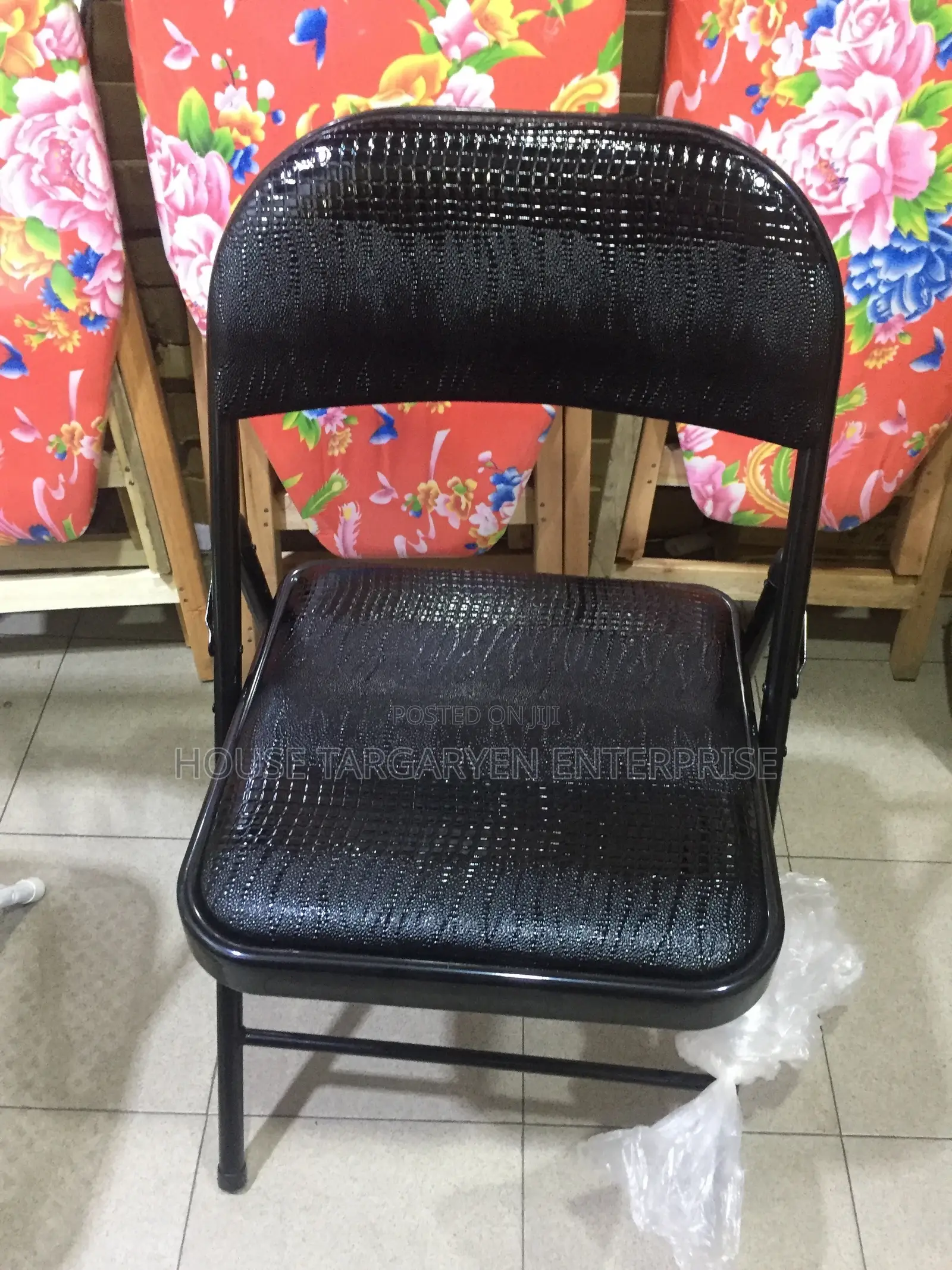 Black Padded Folding Chair