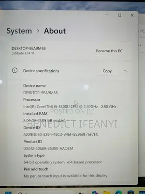 Laptop Dell Latitude E7470 8GB Intel Core i5 SSD 256GB