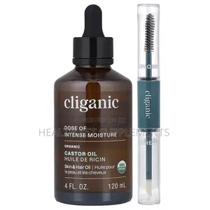 Cliganic, Organic Castor Oil, Hexane Free, Lash Brow Set, 120 Ml