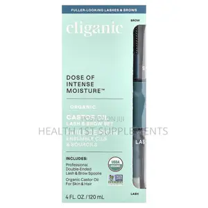 Cliganic, Organic Castor Oil, Hexane Free, Lash Brow Set, 120 Ml