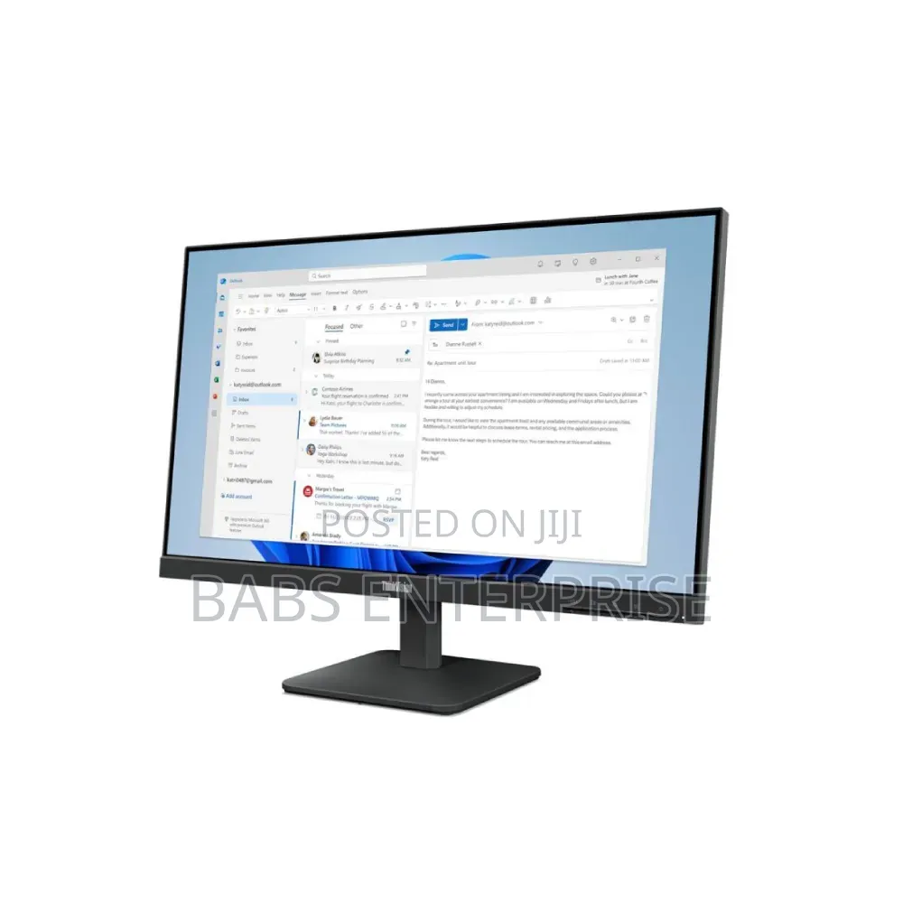 Lenovo Thinkvision S24-4e Monitor-23.8 Inches FHD Wled Vga Hdmi Black