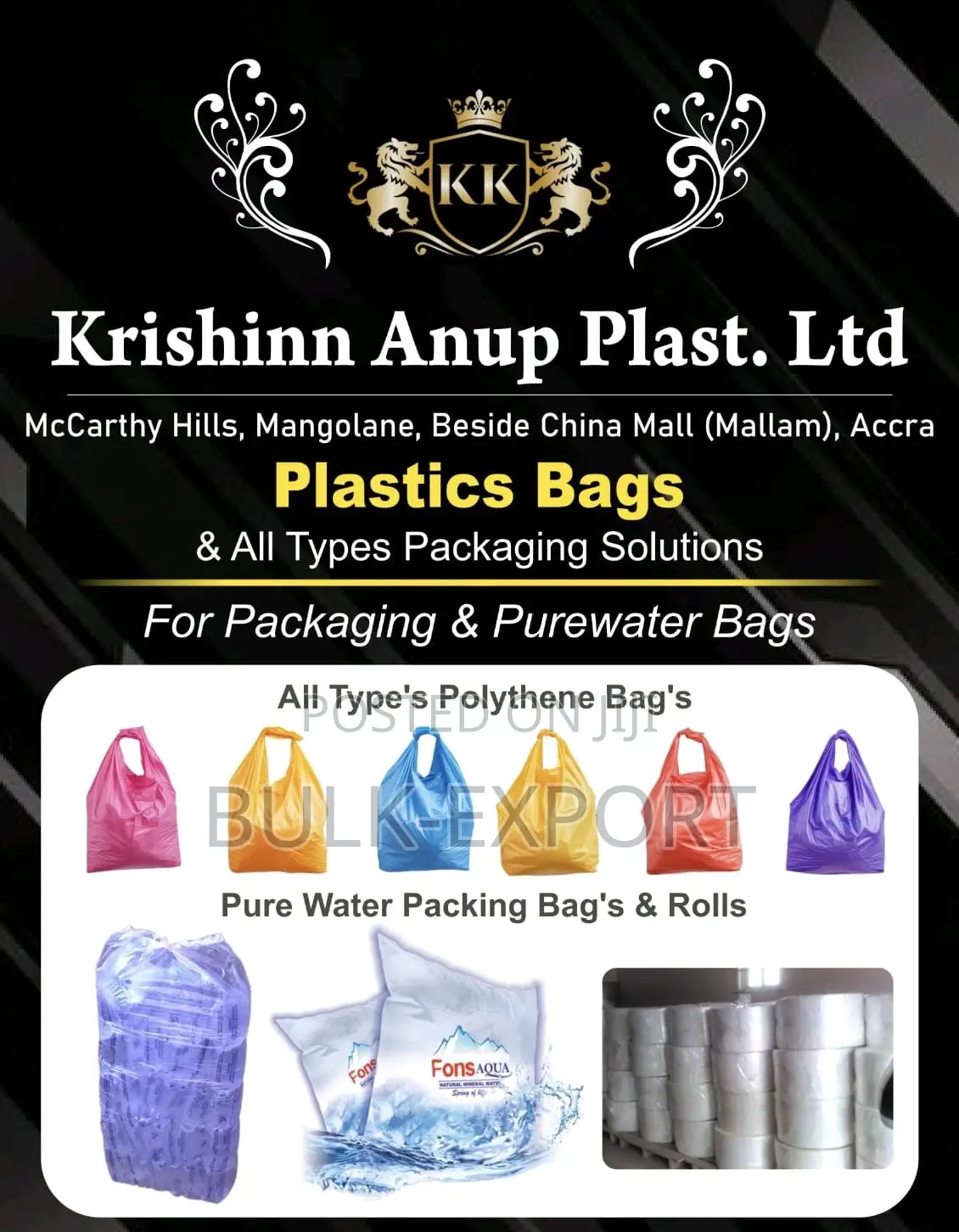 All Types of Packaging ( Purewater Rolls,Packing,Polythene Bags )