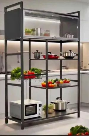 Metallic Kitchen Storage Shelves