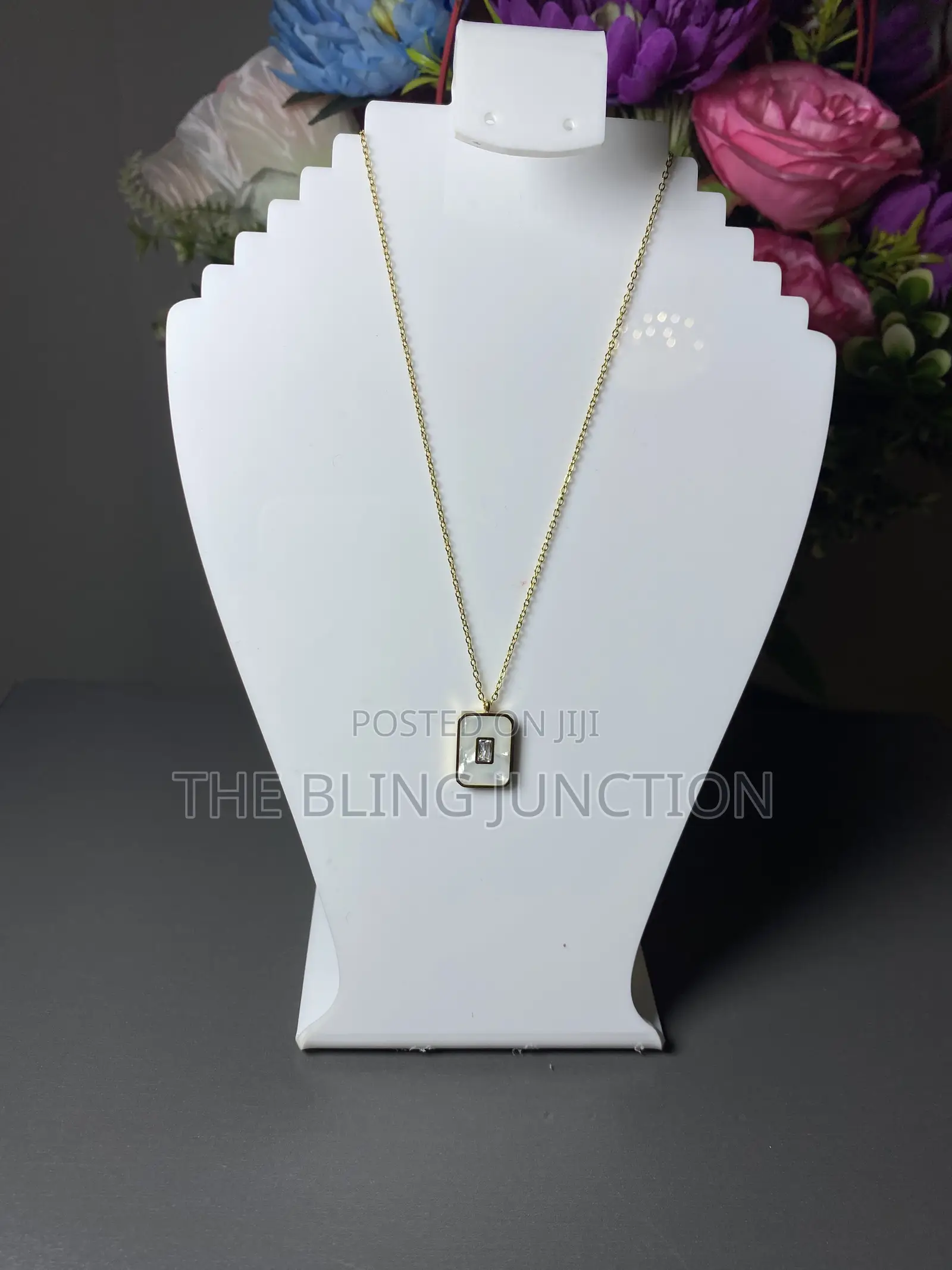 White Square Jade Necklace