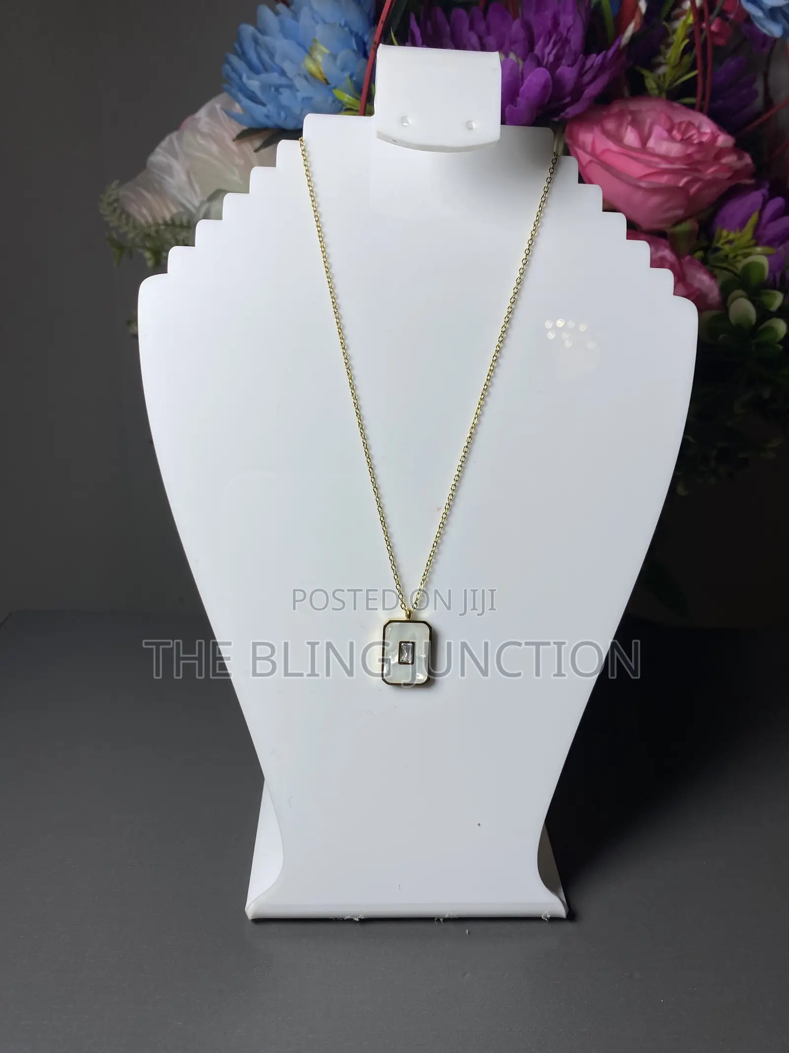 White Square Jade Necklace