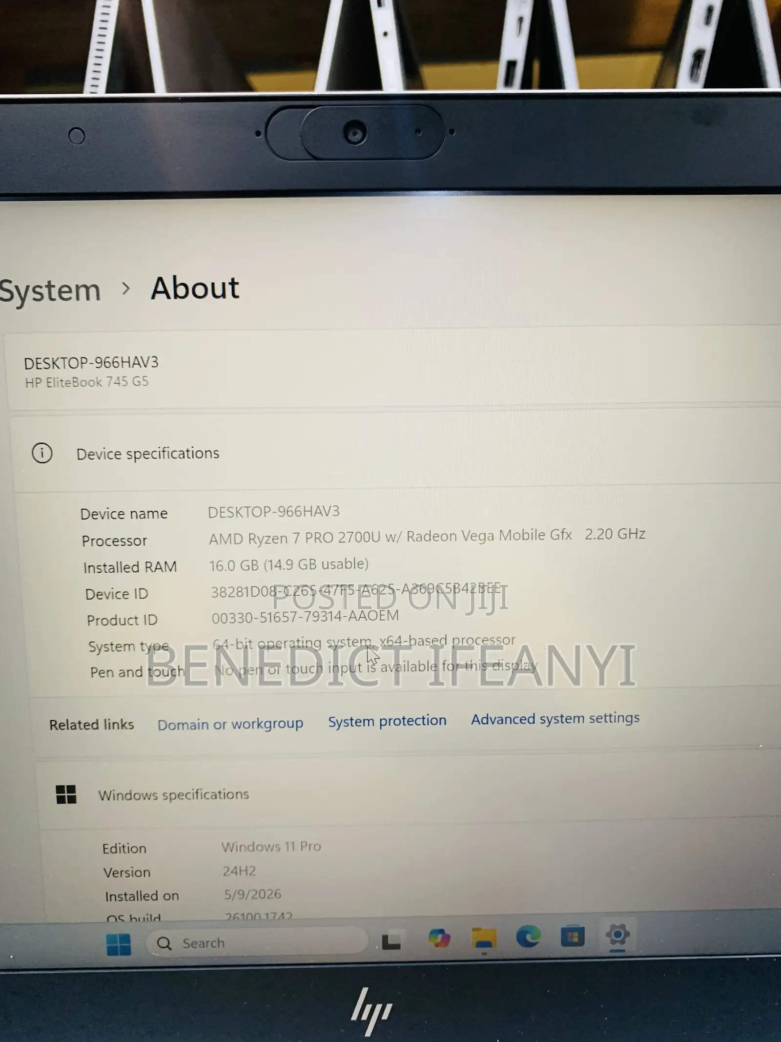 Laptop HP EliteBook 745 G5 16GB AMD Ryzen 7 SSD 256GB