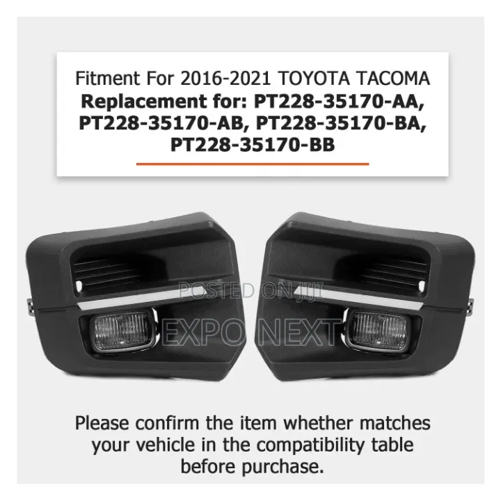 Led Fog Light Lamps Kit Cover 2016-2023 Toyota Tacoma TRD-Pro Style