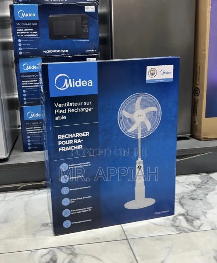 Midea 18” Standing Fan With Digital Remote(White) 