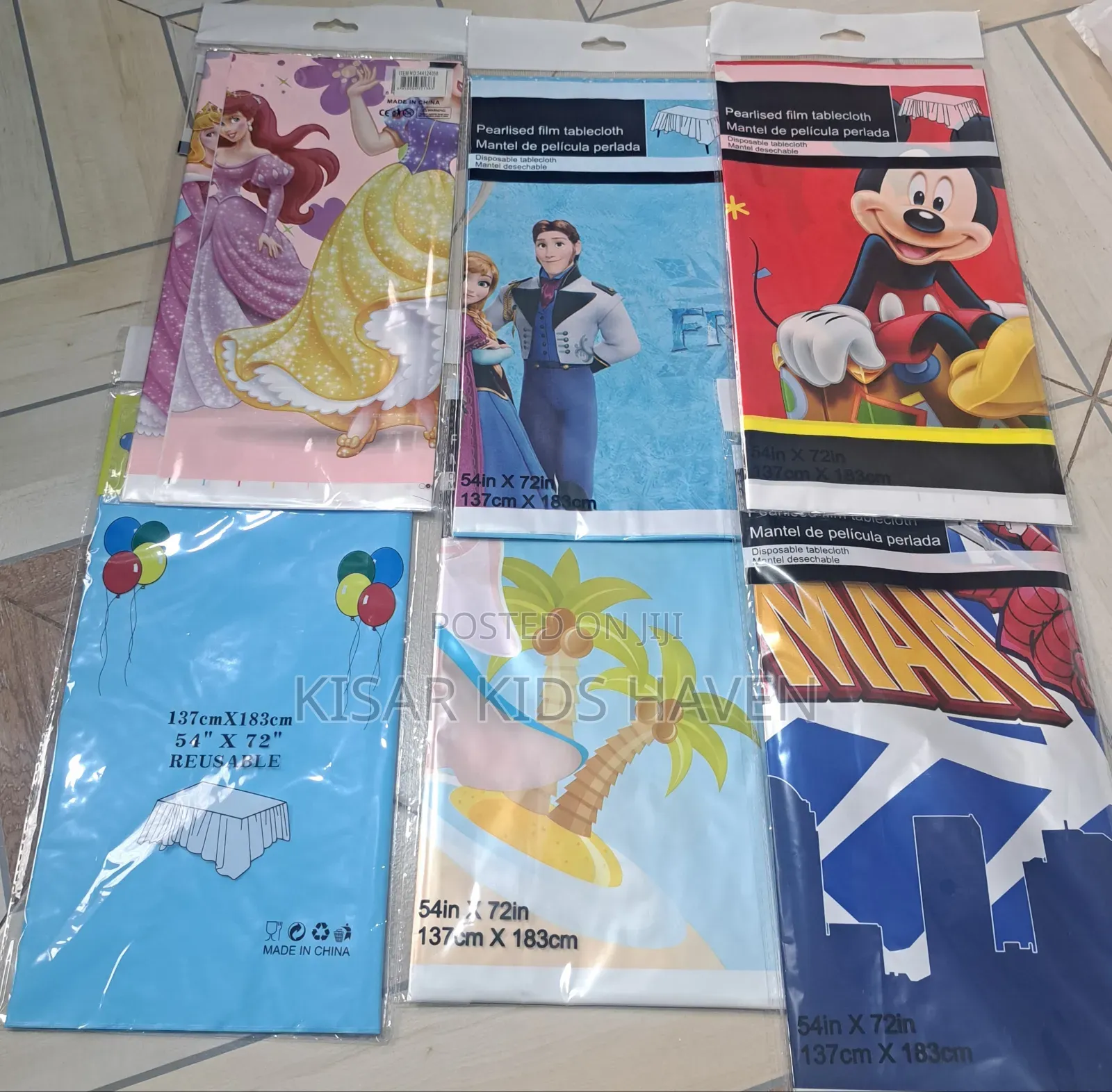 Kids Party Table Cloth Rubber Price for 1