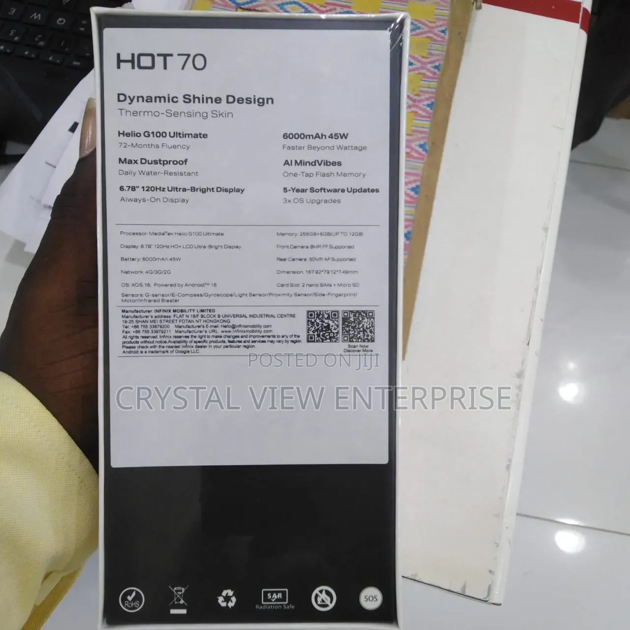 New Infinix Hot 70 128 GB Gray