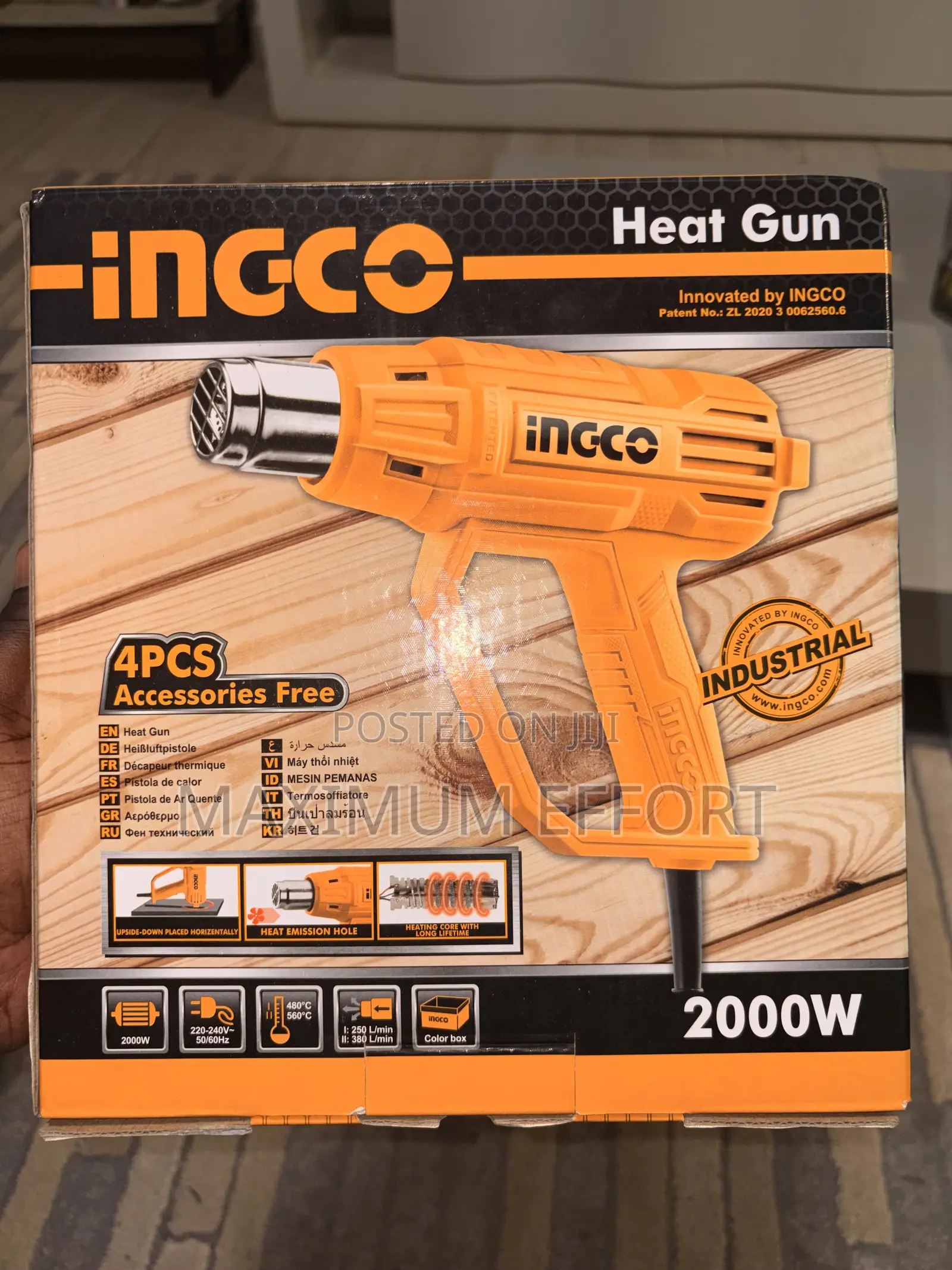 Powerful Ingco Heat Gun 2000w With Accessories
