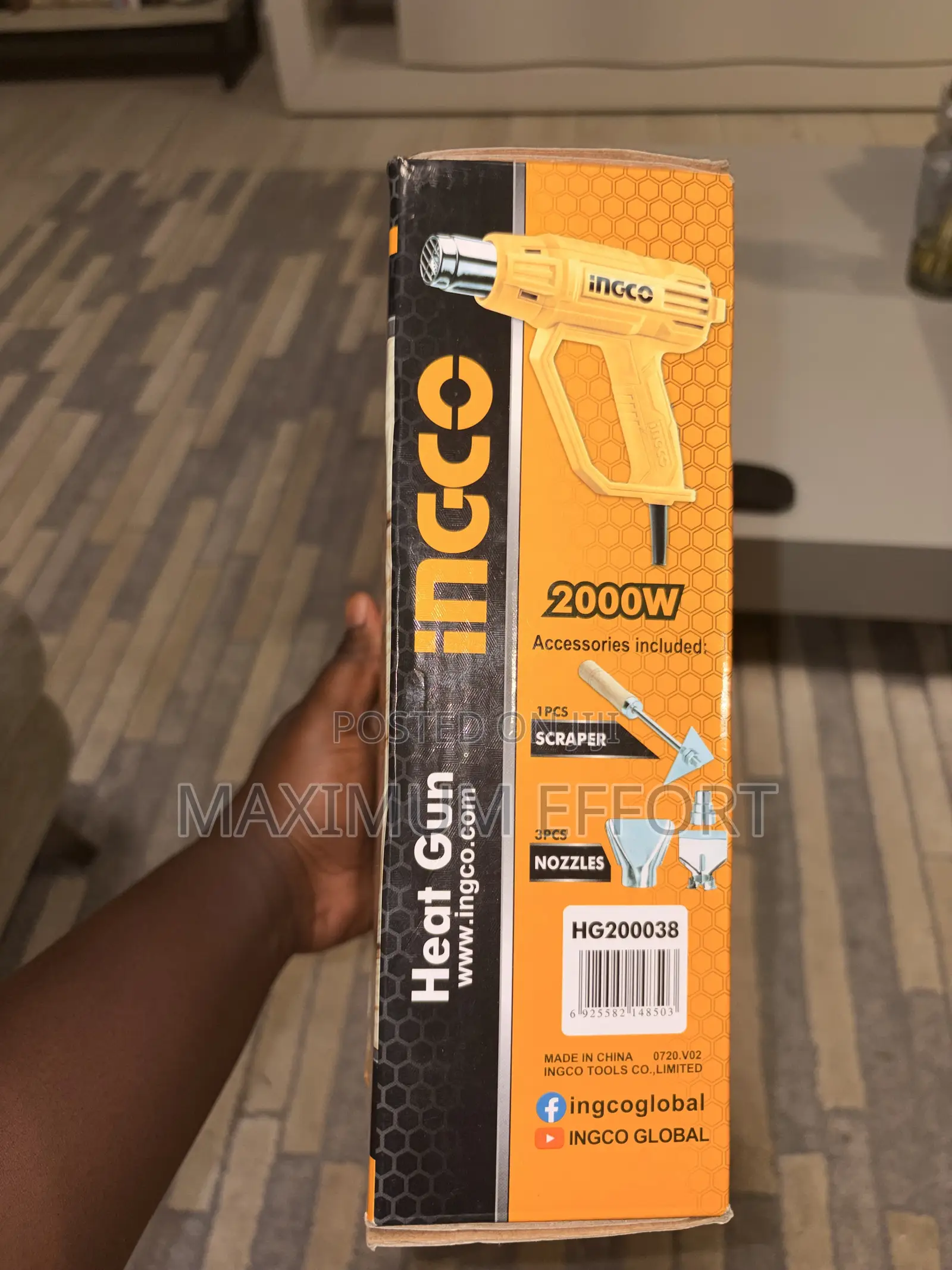 Powerful Ingco Heat Gun 2000w With Accessories