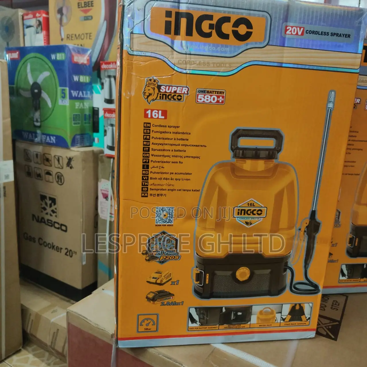 Ingco 20v Cordless Knapsack Sprayer With 16l Tank