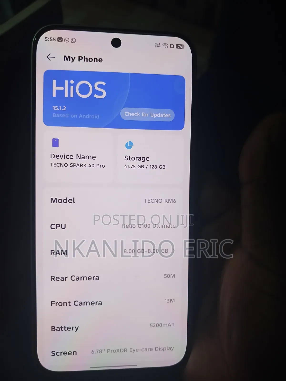Tecno Spark 40 Pro 128 GB Black