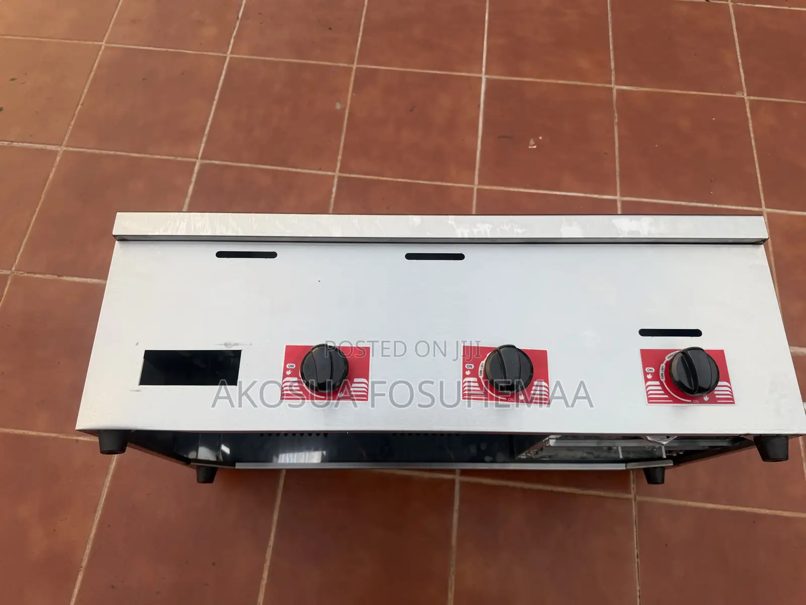 3 Burner Gas Griddle With a Gas Deep Fryer Big Size