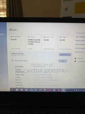 Laptop 8GB Intel Core i3 SSD 256GB