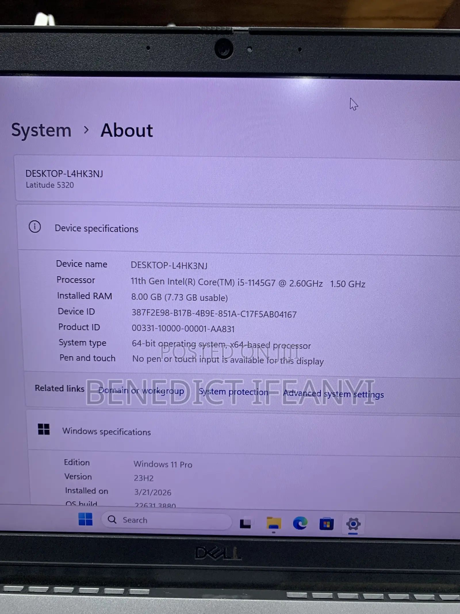 Laptop Dell Latitude 5320 8GB Intel Core i5 SSD 256GB