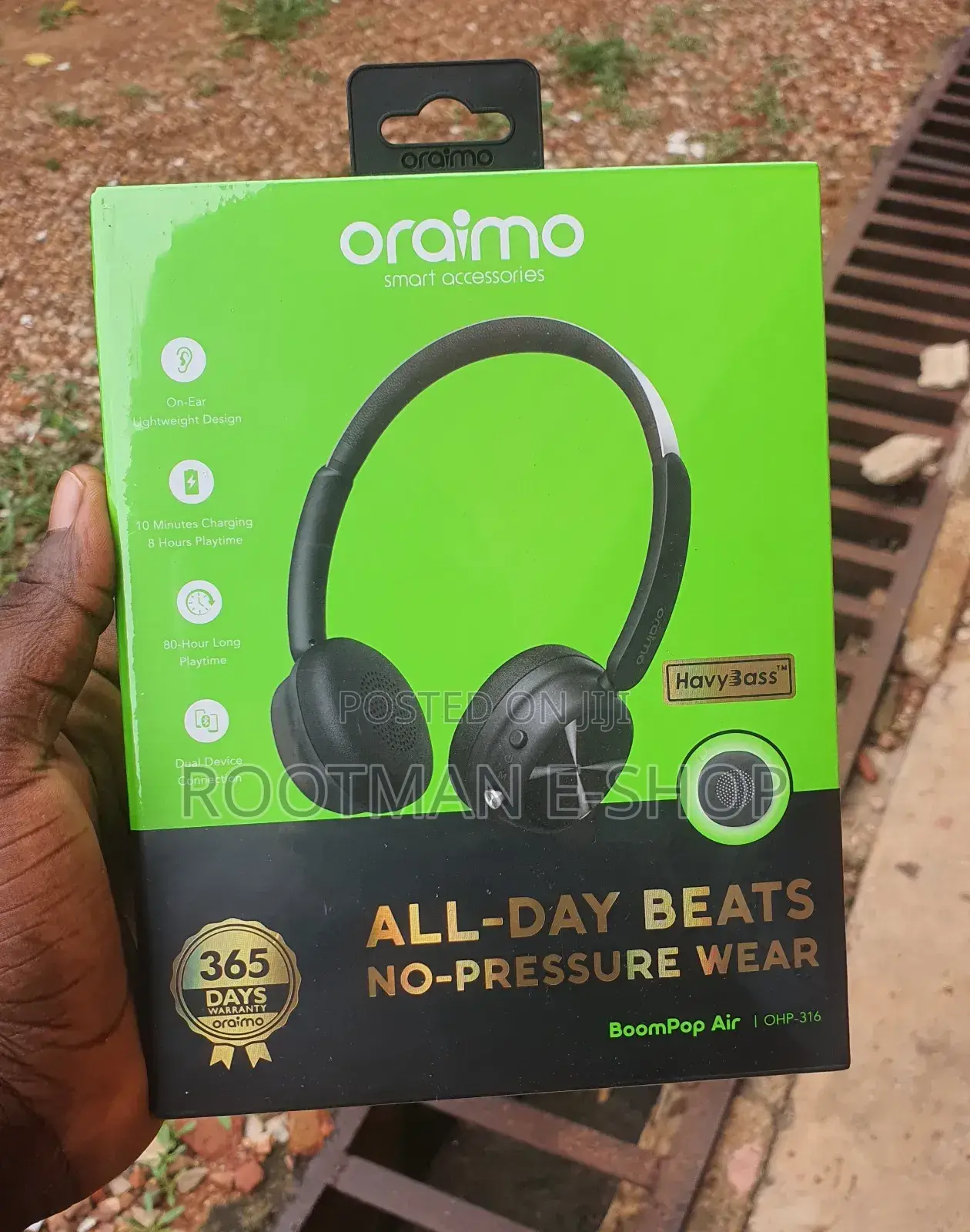 Oraimo Boompop Air Lightweight on-Ear Wireless Headphones
