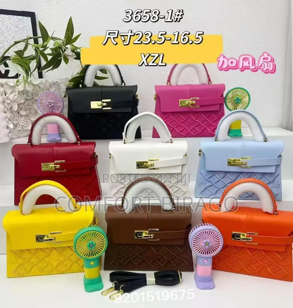 Quality Ladies Leather Handbags With Mini Fan Available