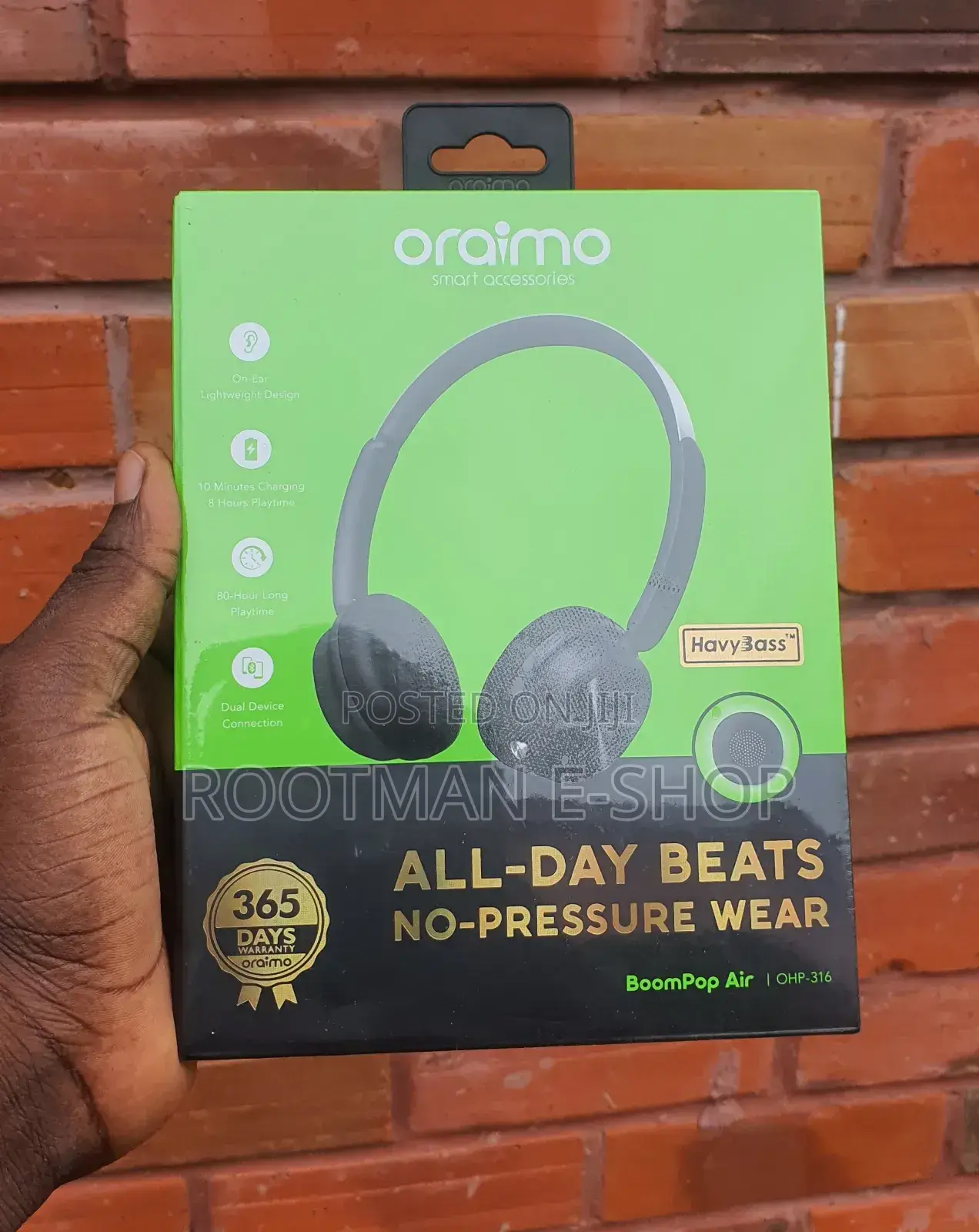 80hrs Playtime (Oraimo Boompop Air)