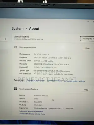 Laptop Asus Vivobook 16 8GB Intel Core i5 SSD 512GB