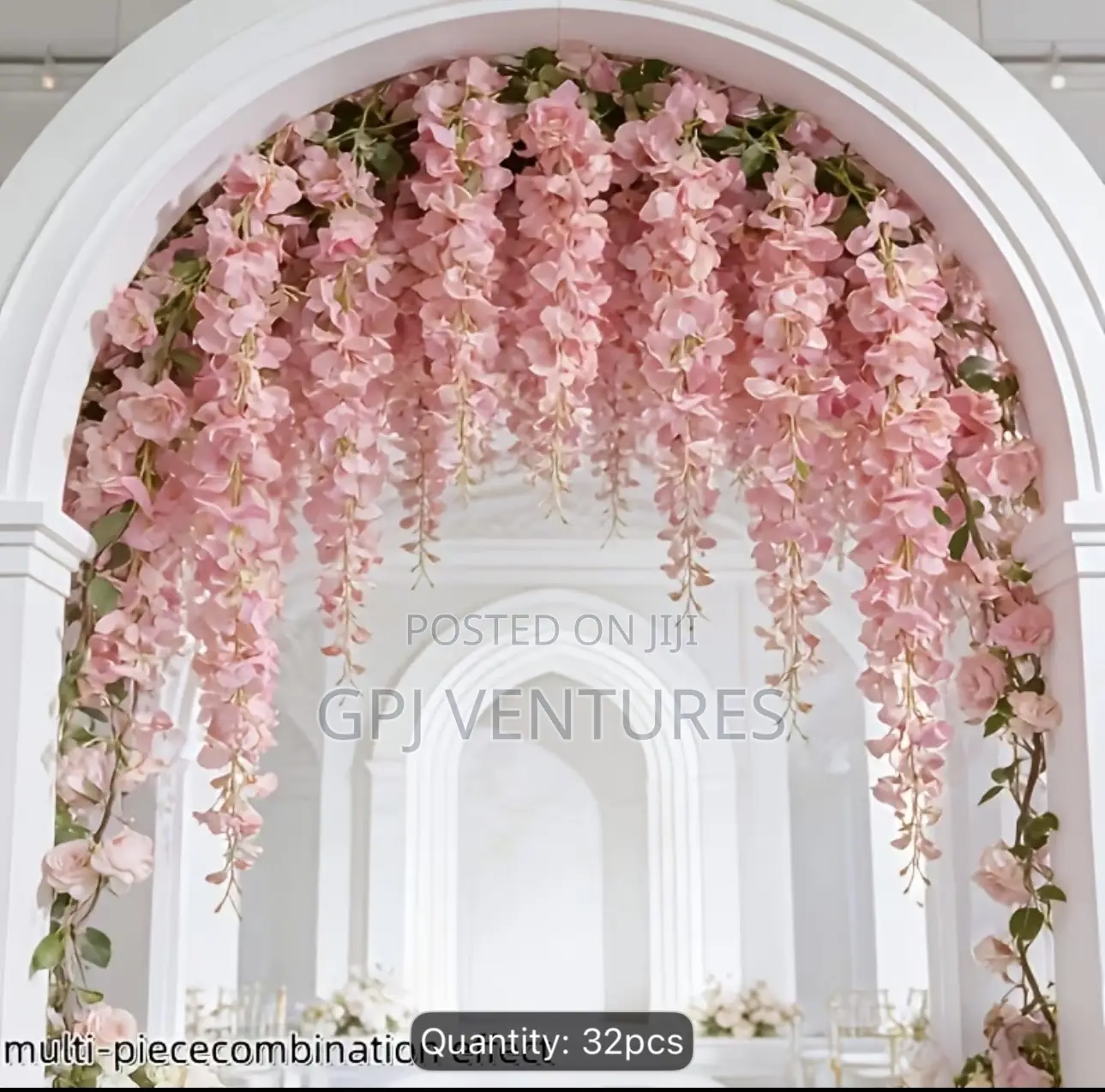 Artificial Pink Wisteria Hanging Bouquets