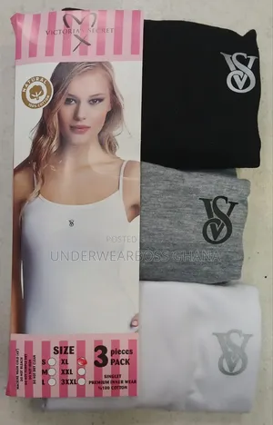 Victoria Secret Camisole / Singlet 3 in 1 (2 Whites 1 Black)
