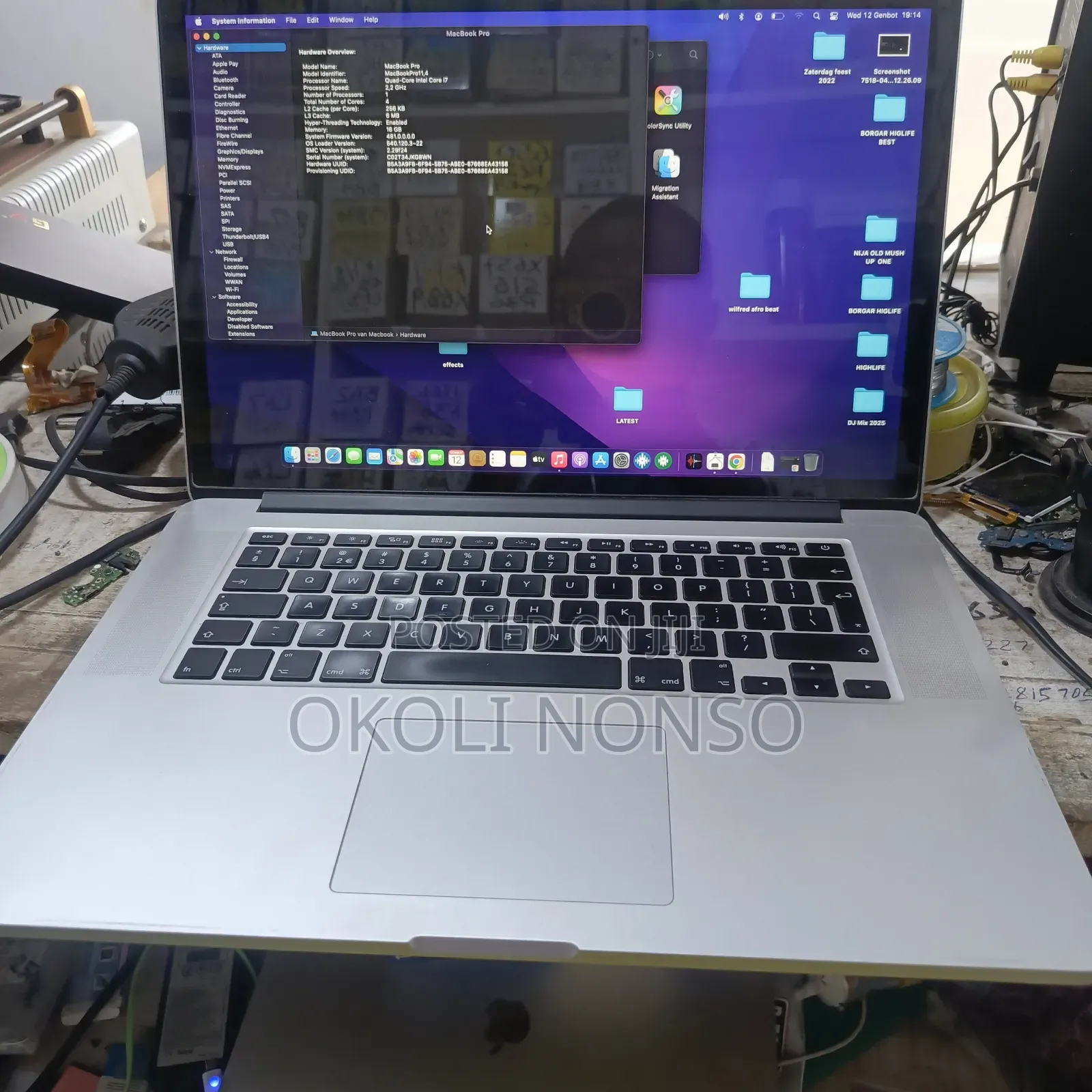 Laptop Apple MacBook Pro 16GB Intel Core i7 HDD+SSD 256GB