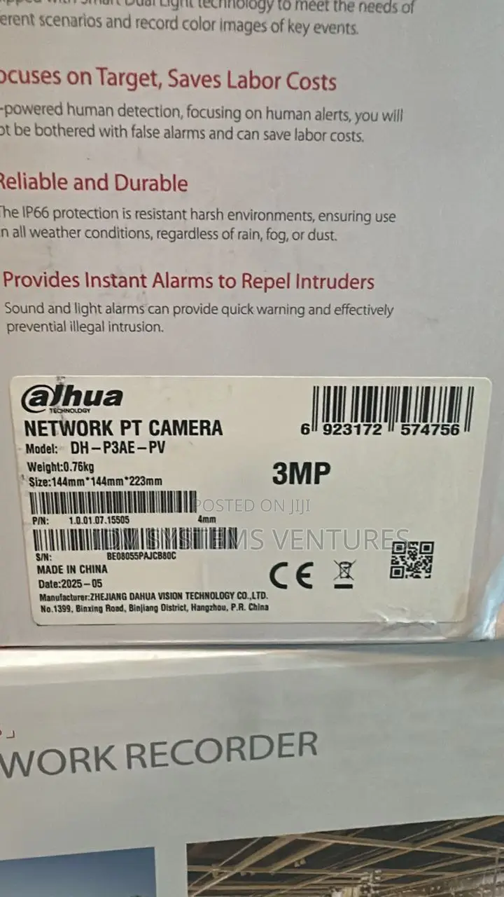 P3ae-Pv-4g-Eau 3mp Fixed-Focal 4g Pan Tilt Network Camera