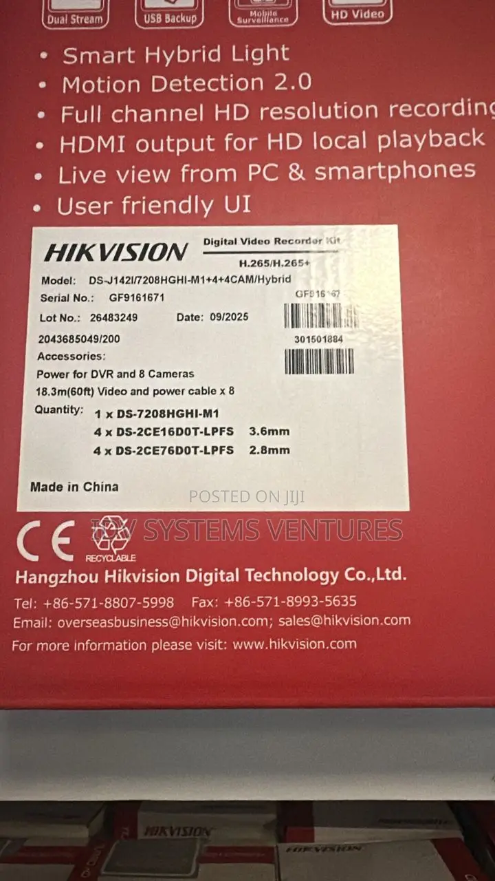Ds-J142i/7208hghi-F1/N+4+4cam 8-Ch H.264 1 Mp Bullet Turret Kit
