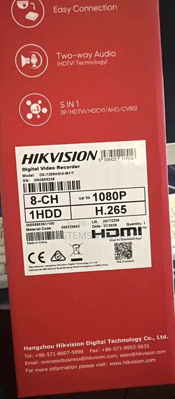 Ds-7208hghi-M1/T 8-Ch 1080p Lite 1u H.265 DVR