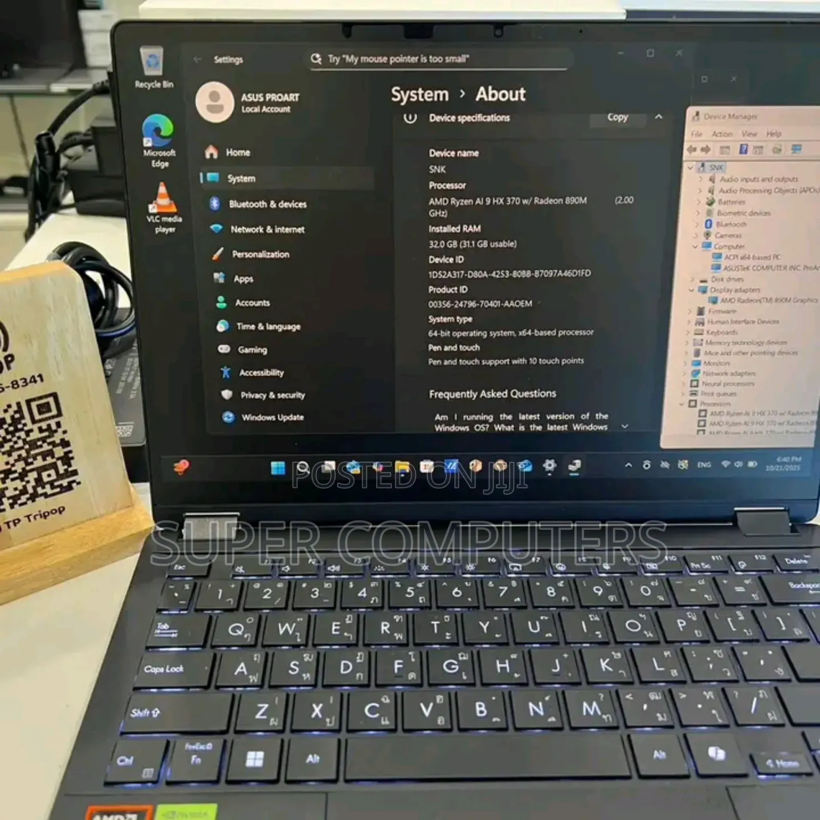 New Laptop Asus ROG Flow X13 32GB AMD Ryzen 9 SSD 1T