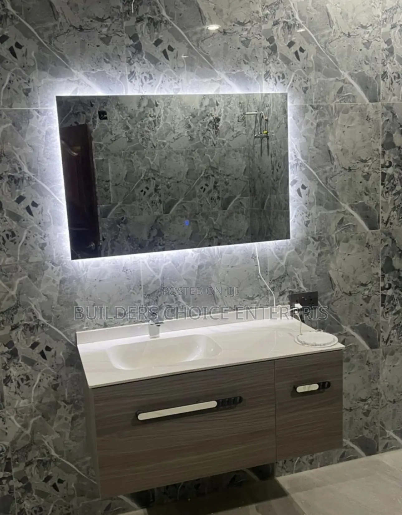 100cm _Cabinet Basin With Led Mirror
