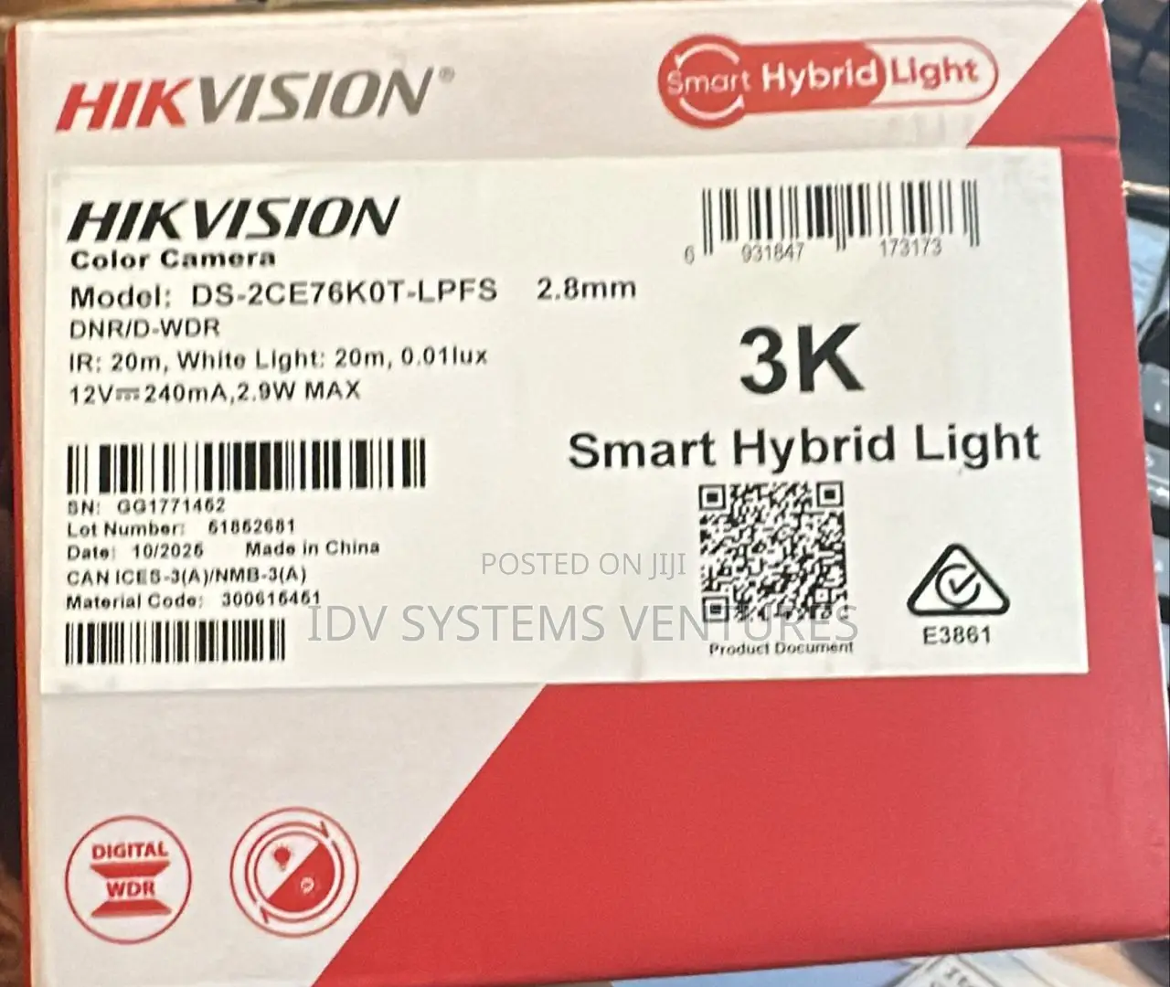 Ds-2ce76k0t-Lpfs3k Smart Hybrid Light Audio Indoor Fixed Turret Cam.