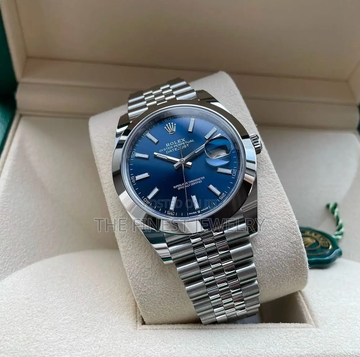 Rolex Datejust 41 With a Blue Dial and Jubilee Bracelet.