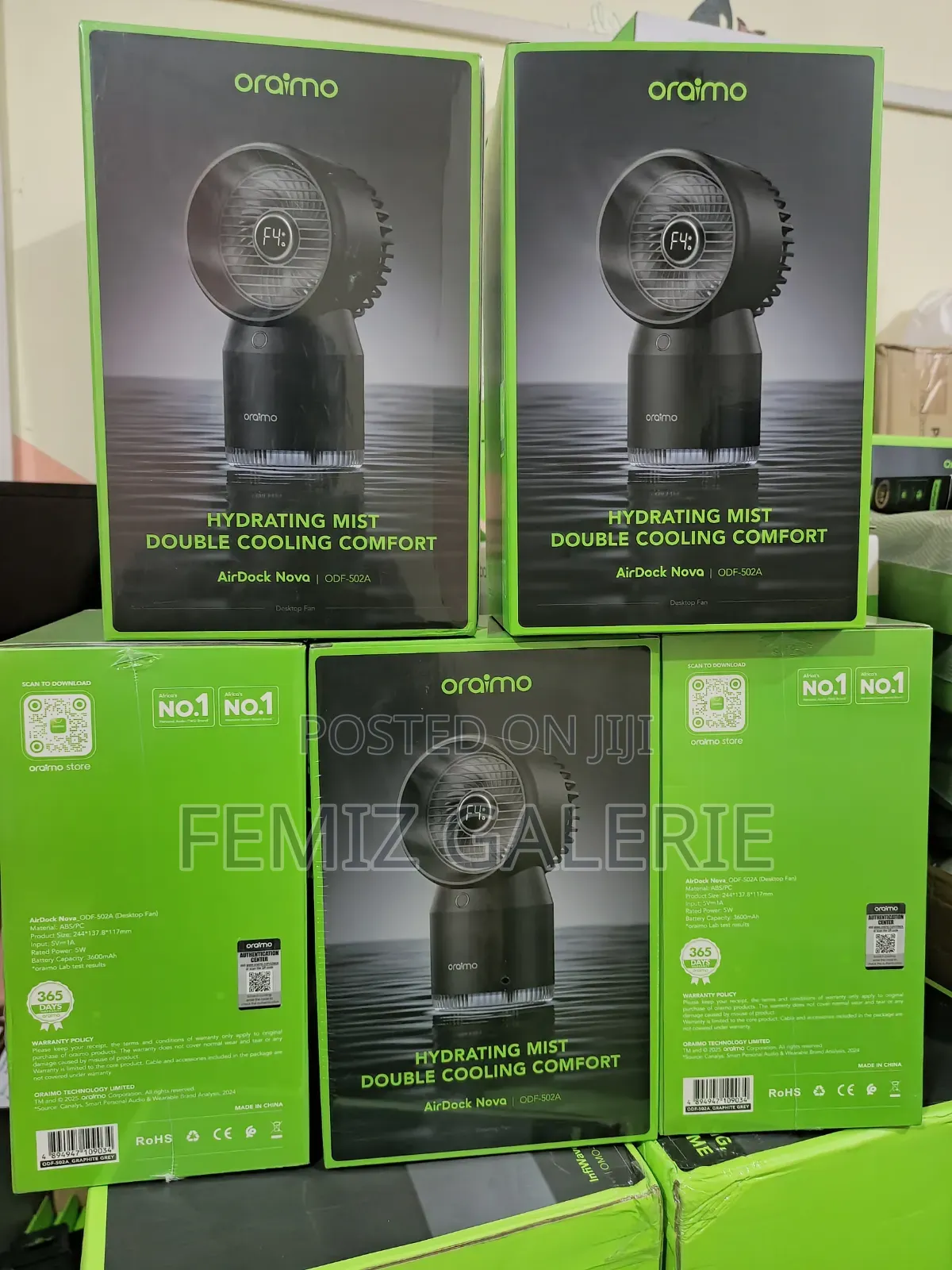 Oraimo Airdock Nova Hydrating Cooling Desktop Fan