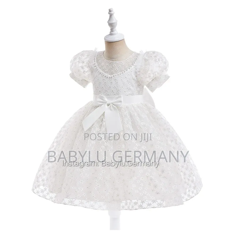 Stylish All White Dress for Age 4 to 11 Years Old